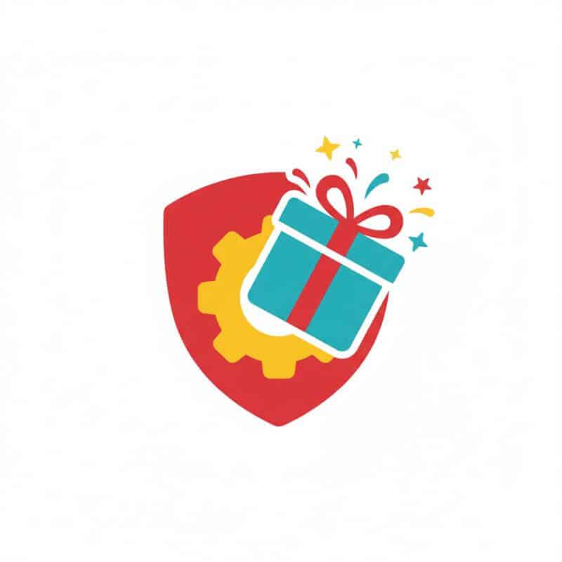 Colorful gift and gear shield design